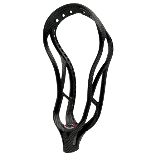 5LAX RC1 INK lacrosse head in Carbon, three-quarter view of the premium carbon-look finish