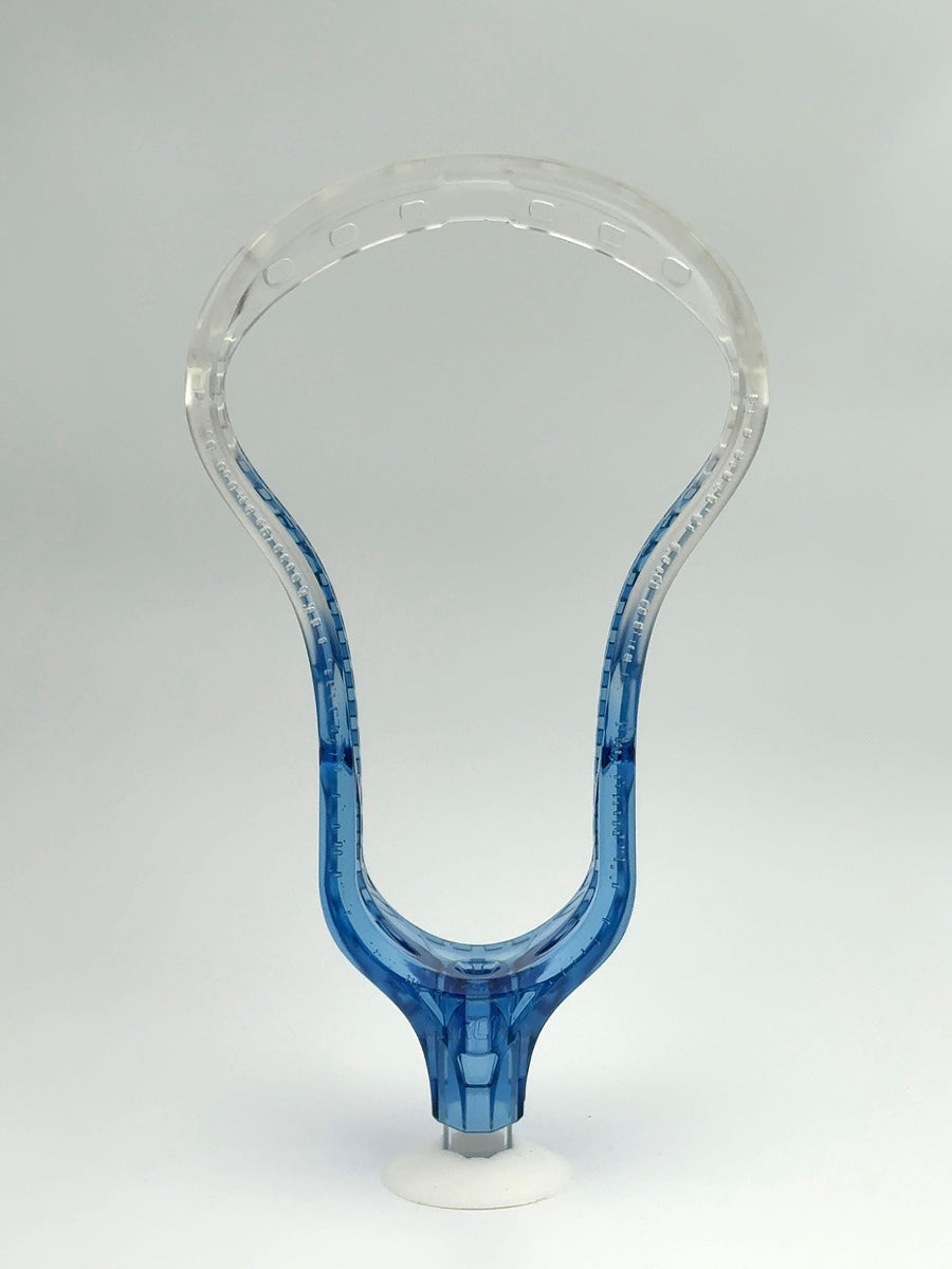 5LAX RC1 N2O unstrung head with a blue lower half fading to a clear scoop, front view