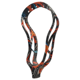 5LAX RC1 INK lacrosse head in Ember, three-quarter view of the one-of-one premium finish