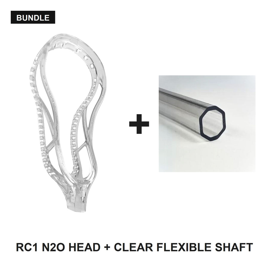 5LAX RC1 N2O clear lacrosse head and clear flexible shaft bundle